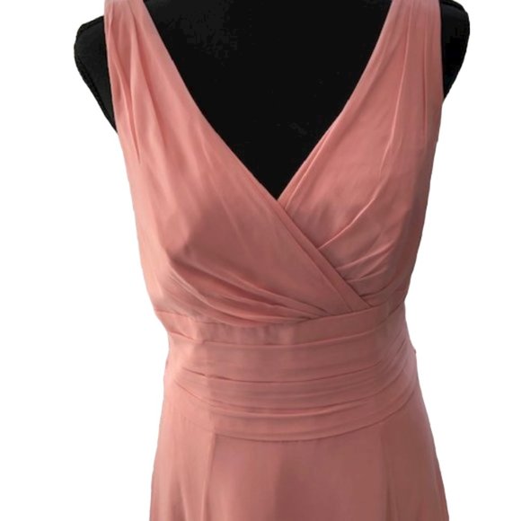 David's Bridal Light Pink Floor Length Gown, Size 6 - Picture 3 of 5